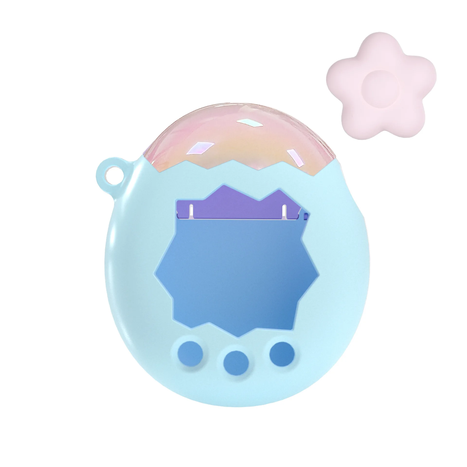 PC Case for Tamagotchi Paradise Glossy Electroplated Scratch Resistant Open Lid Design Full Body Hard Shell Washable