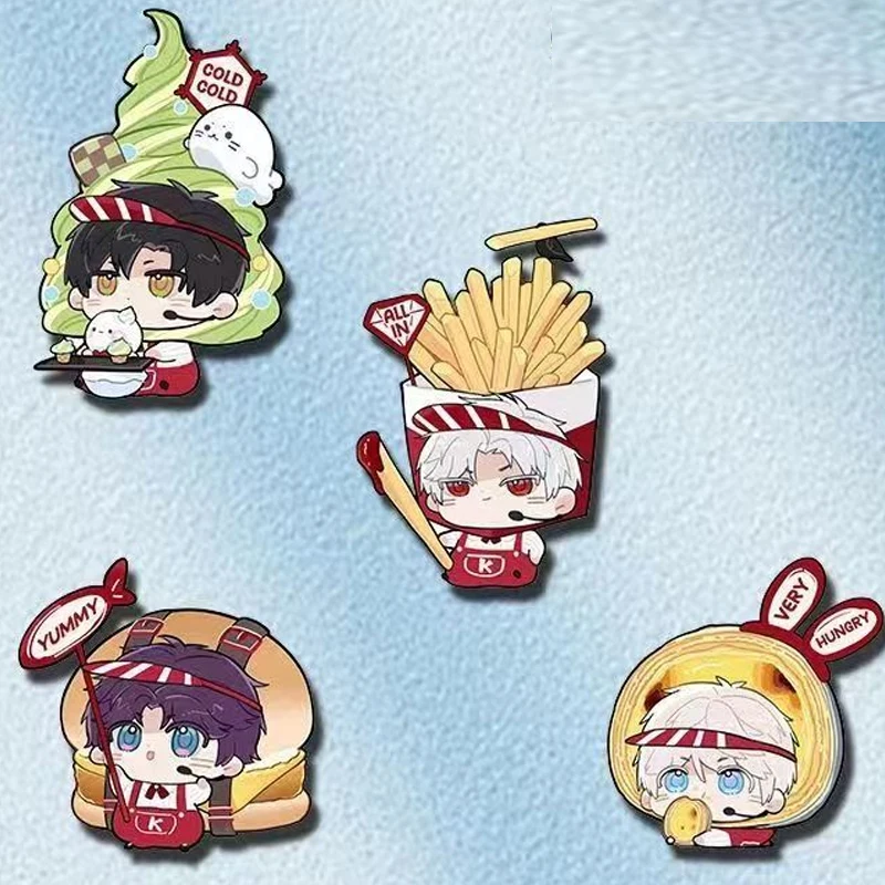 4 Uds juego comida Cosplay amor y espacio profundo Cosplay mochila insignias Xavier Zayne Rafayel ralayo Sylus Pins broche para ropa