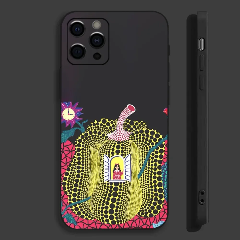 Etui na telefon Pumpkin Yayoi Kusama do Apple iPhone 15,14,13,12,11,Pro,X,XS,Max,XR,Plus,Mini Soft Black Cover