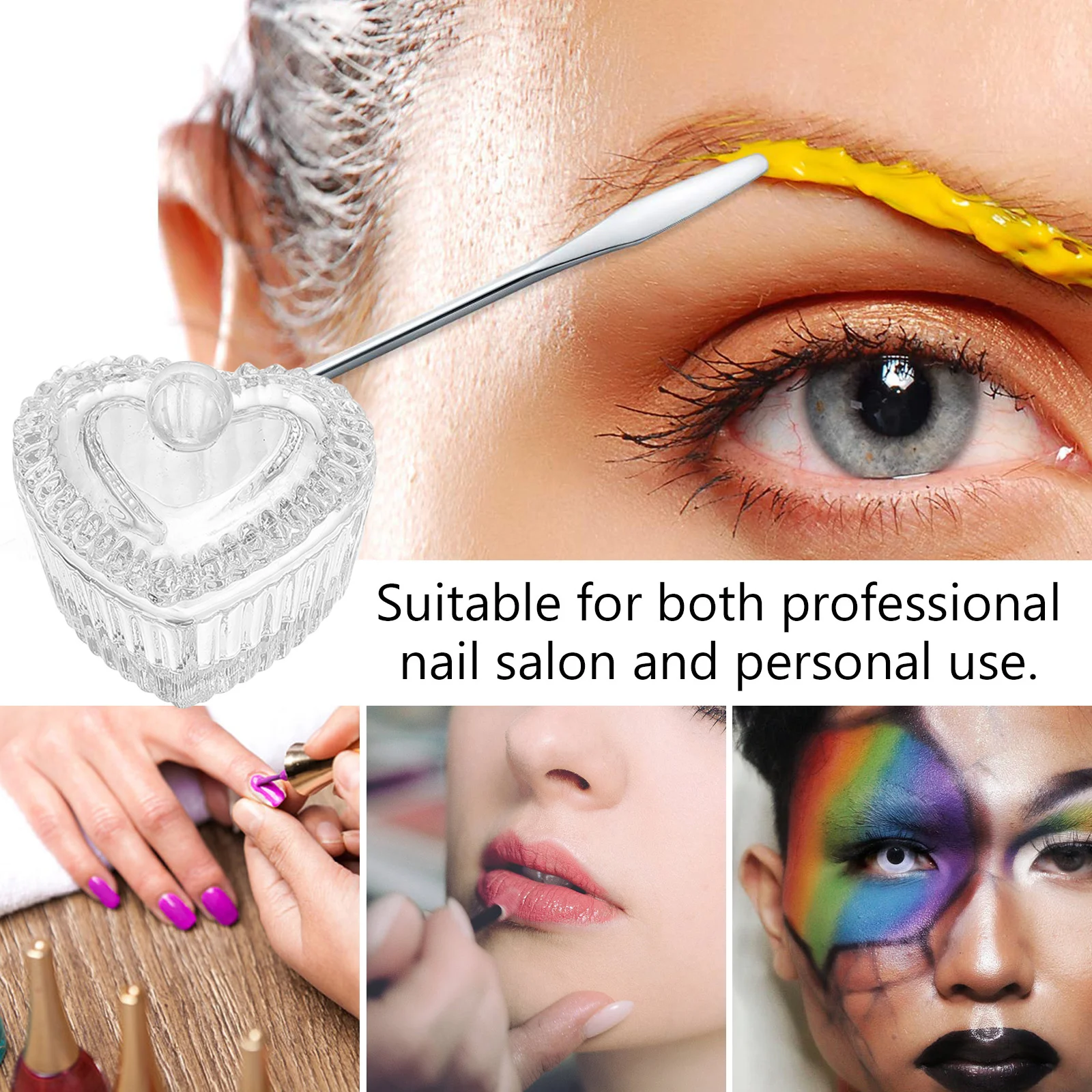 2 pezzi di tazza di cristallo mini contenitore per polvere liquida acrilica per kit di strumenti per manicure contenitore per liquidi acrilici per lavoro di nail art portatile