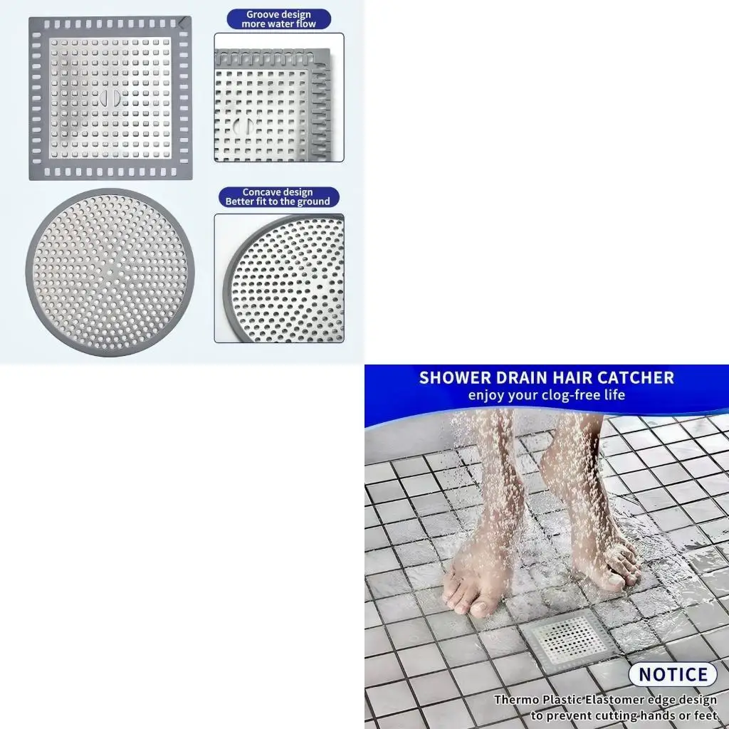 

Pack of 2 Rustless Integrated Drain lid with Filter Upgrades for Shower & Tub