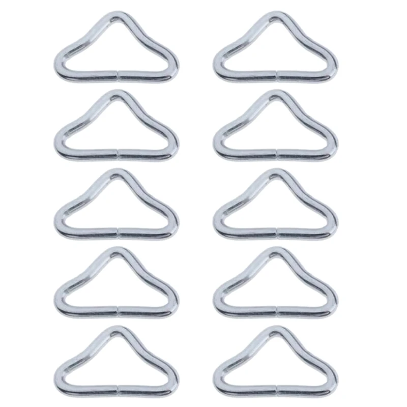 Y1UB Fancyes Pack of 10 Silvery for Triangle Rings Buckle V-Rings for Trampoline Parts Repair Craft Attachment