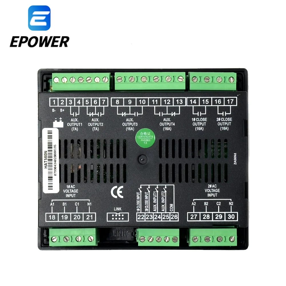 HAT560N Generator ATS Controller Intelligent Dual Power Automatic Transfer Switch Control Panel Generator Accessories