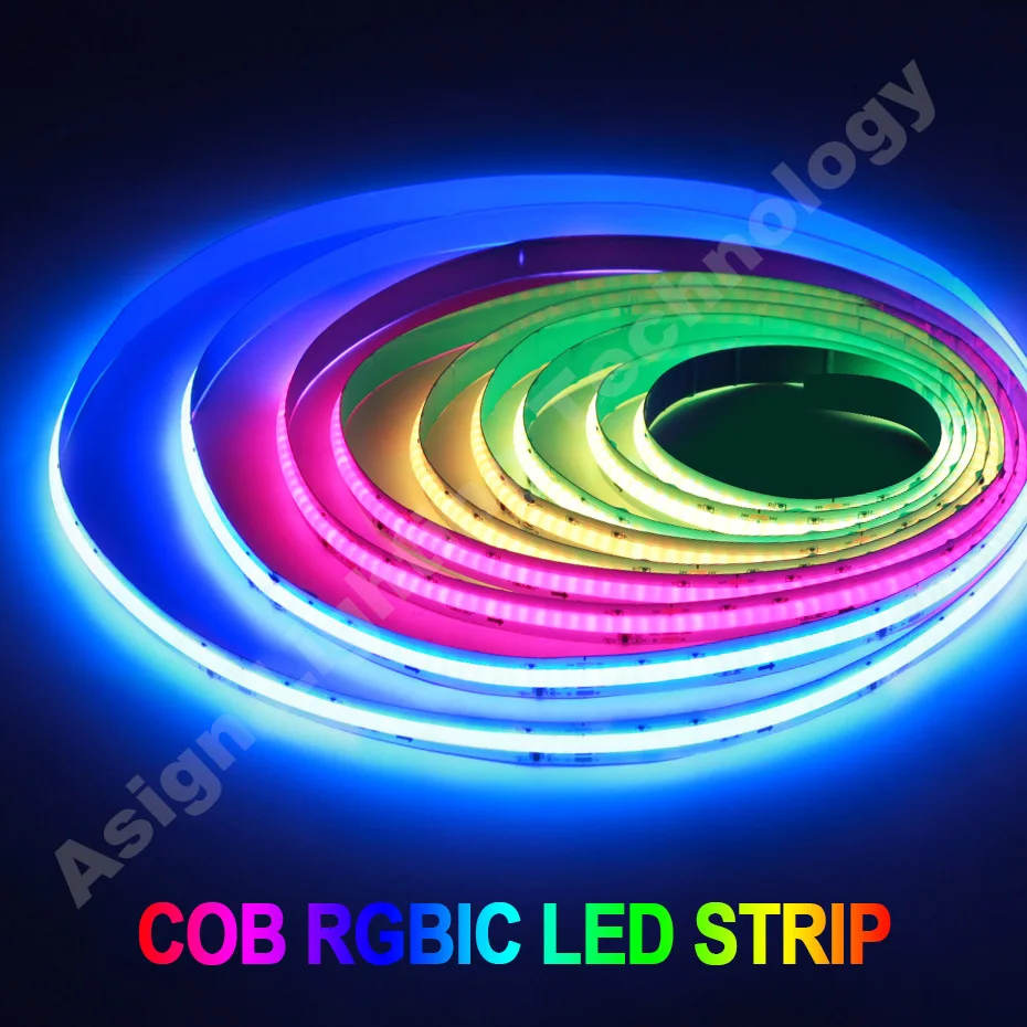 120leds/m super helle LED Cob Strip Klebe licht dc24v rgbic flexibles Band Traum farbe Jagd effekt für Schlafzimmer Dekor