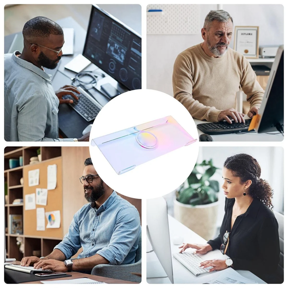 Vassoio per supporto per tastiera, supporto per tastiera per Computer in acrilico, supporto per tastiera titolato, Riser per tastiera, Riser per tastiera ergonomico