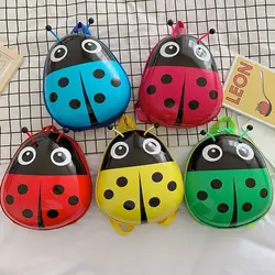 2023 New Eggshell Children's Bag Ladybug Pattern Kindergarten Boys And Girls Students Class Backpack Mochila Escolar School Bags