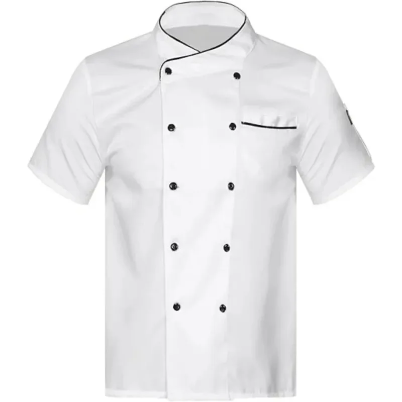 

Unisex Chef Jacket Breathable and Comfortable Short Sleeve Chef Jacket Kitchen Cooking Chef Restaurant Uniform
