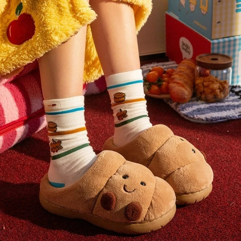 Women Shoes Size To Men - 귀여운 만화 캐릭터 털 슬리퍼 여성