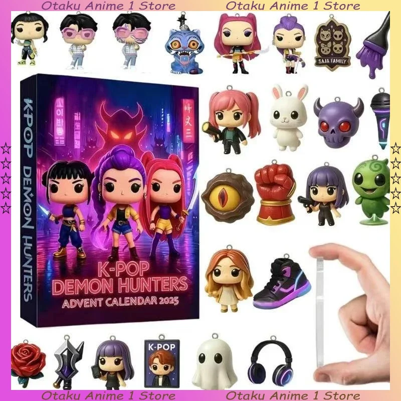 2026 kpop demônios caçador calendário do advento figura dos desenhos animados calendário de natal acrílico 2d advento caixa cega children presentes de natal