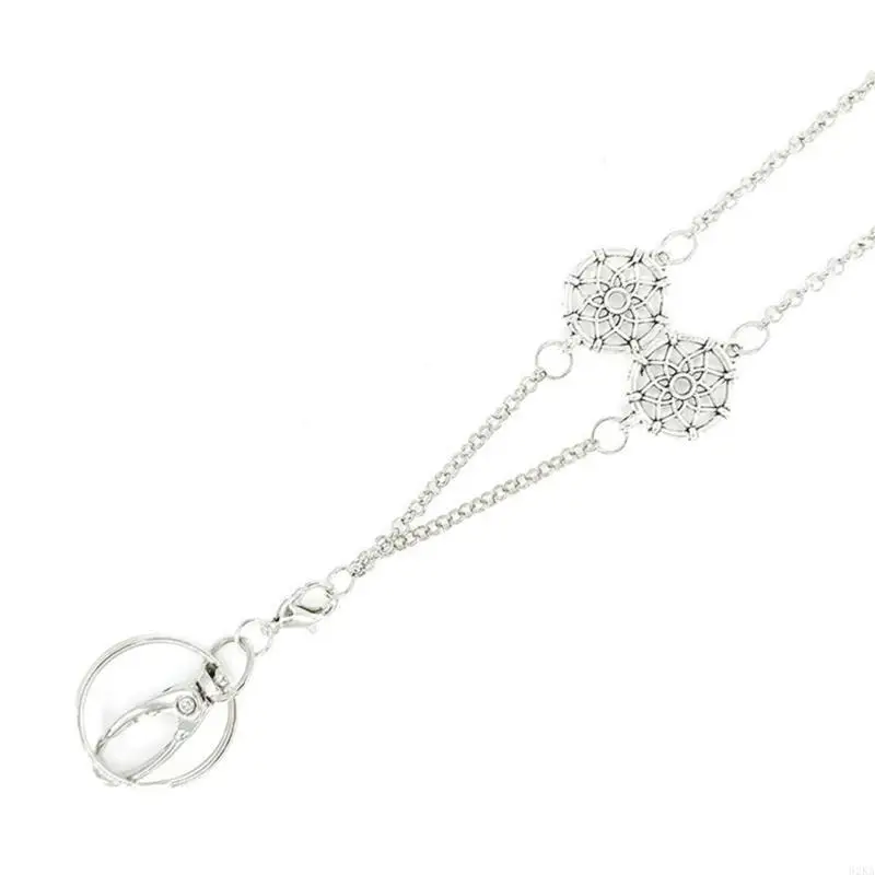 62KA Metal Chain Netlace Lanyard Necklace for Key Badge Card Holder Metal Lanyard Necklace