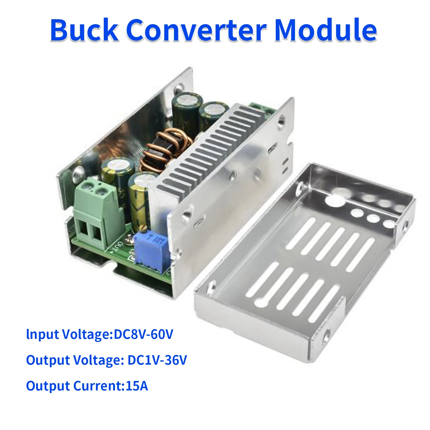 15A Dc Dc Adjustable Module 200W 8-55V Input 1-35V Output High Power DC Pressure Regulating Board with Aluminum Shell