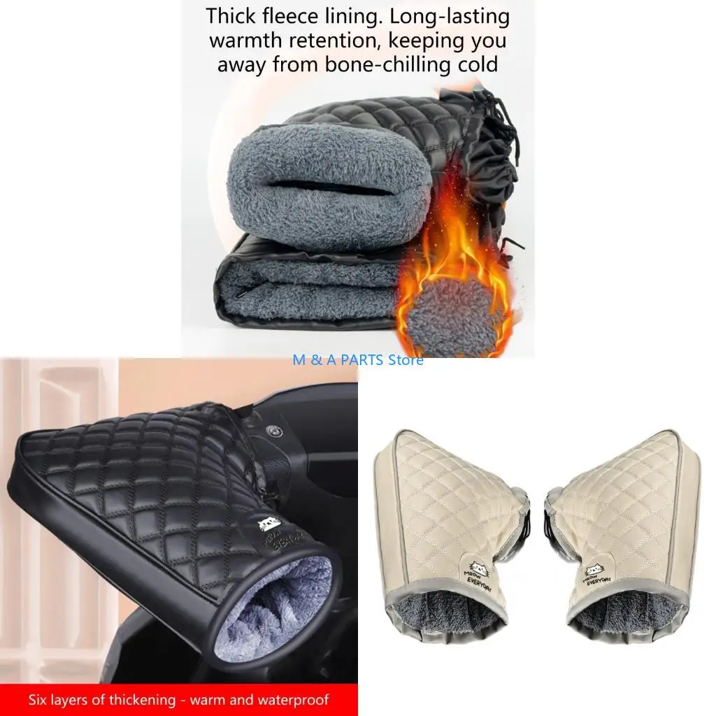 U1JF Windproof Waterproof Riding Mittens Gloves Providing Grip Performances in Freezing Conditions Snow Cycling 2pcs