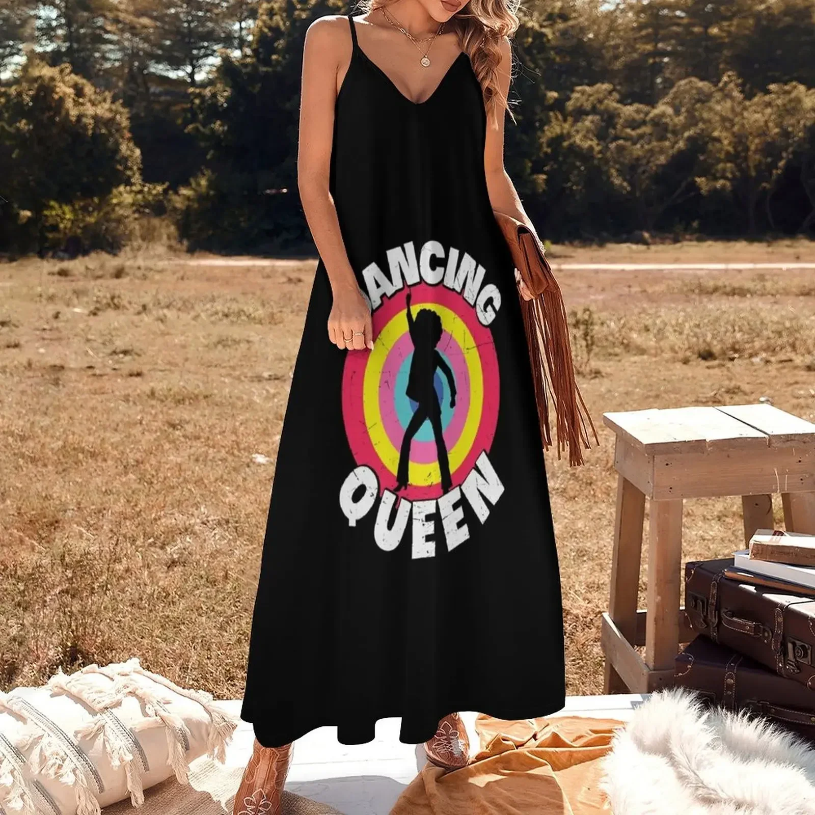 Dancing Queen Roller Disco Outfit Sleeveless Dress women dresses Dress women Long dress woman