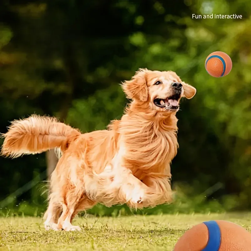 

Tough Dog Ball Toy for Aggressive Chewers Indestructible Fetch Ball with Solid Elastic Jumping Bounce Interactive Puppy Chew