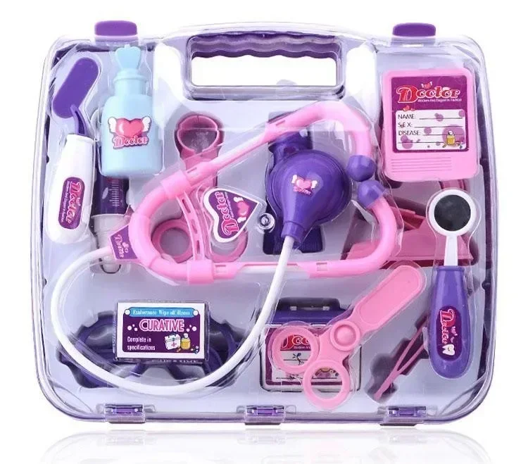ままごとのおもちゃ 14 ピース/セットシミュレーションドクタープレイセットナース医学プラスチックツールキットボックスふりゲームギフト子供のため