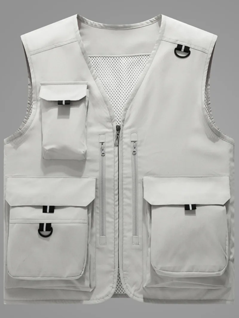 

Spring Summer Autumn Large Size Tactical Vest Men's Outdoor Tooling Multi-Pocket Jacket Fishing Reporter Photography Vest