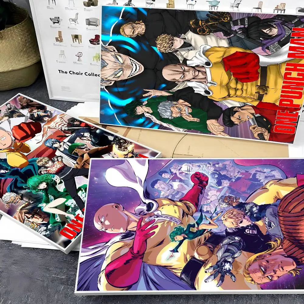 One Punch Man Saitama Movie Sticky Posters Fancy Wall Sticker For Living Room Bar Decoration Vintage Decorative Painting - view 6