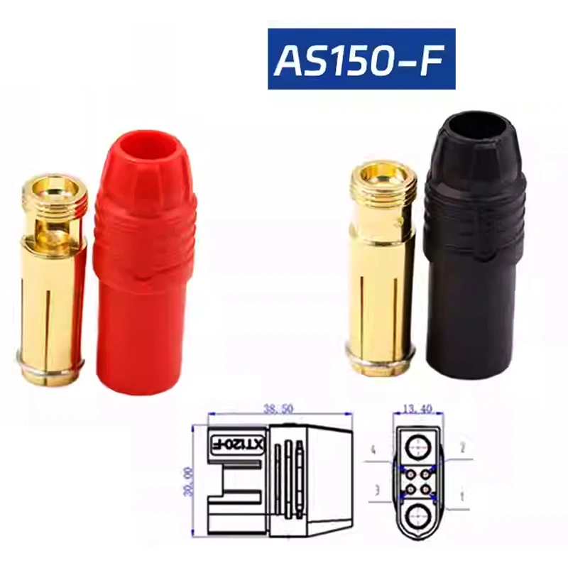 Plug and Socket ESC AS250 60A XT150 Model Aircraft AS150 Connector Banana Plug  Male and Female Test Gold-plated High-current