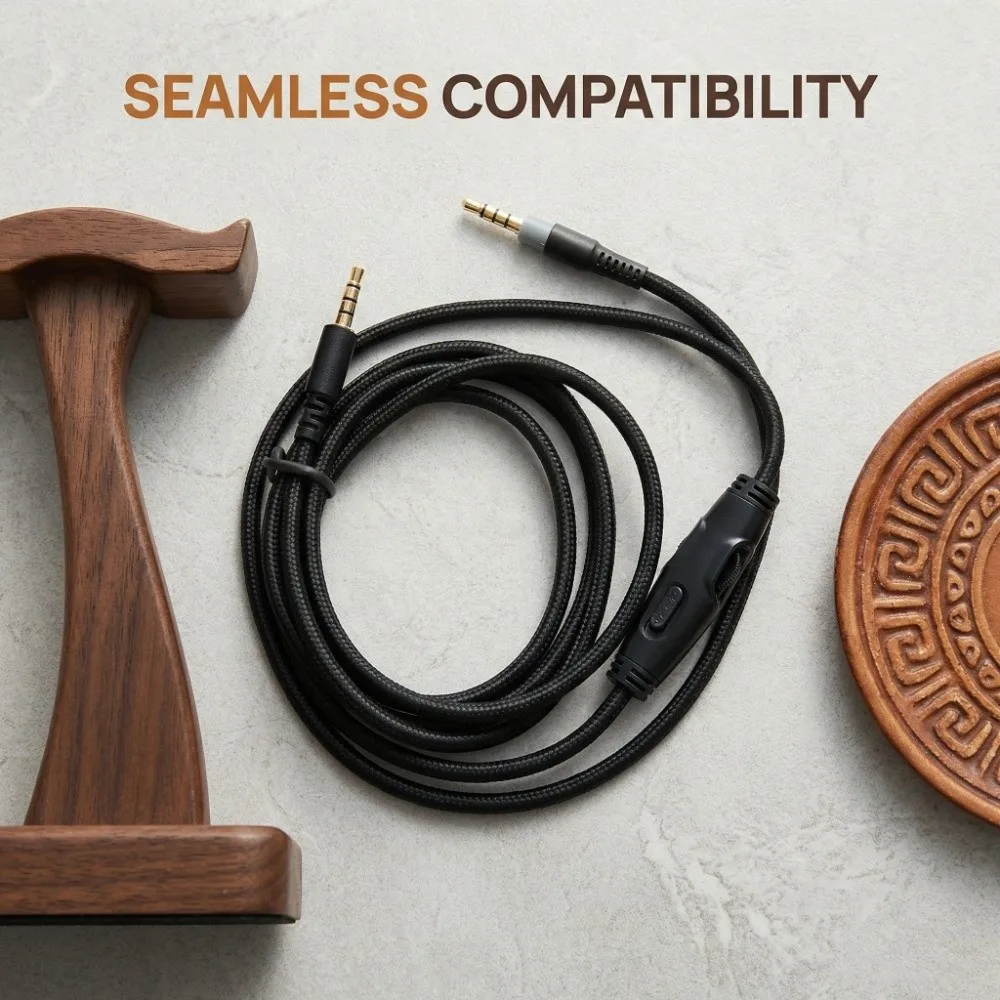 With Volume Control 3.5mm Male To Male Cable Plug-and-Play Headphone Cable Audio Cable for HyperX Cloud Online Voice Chat