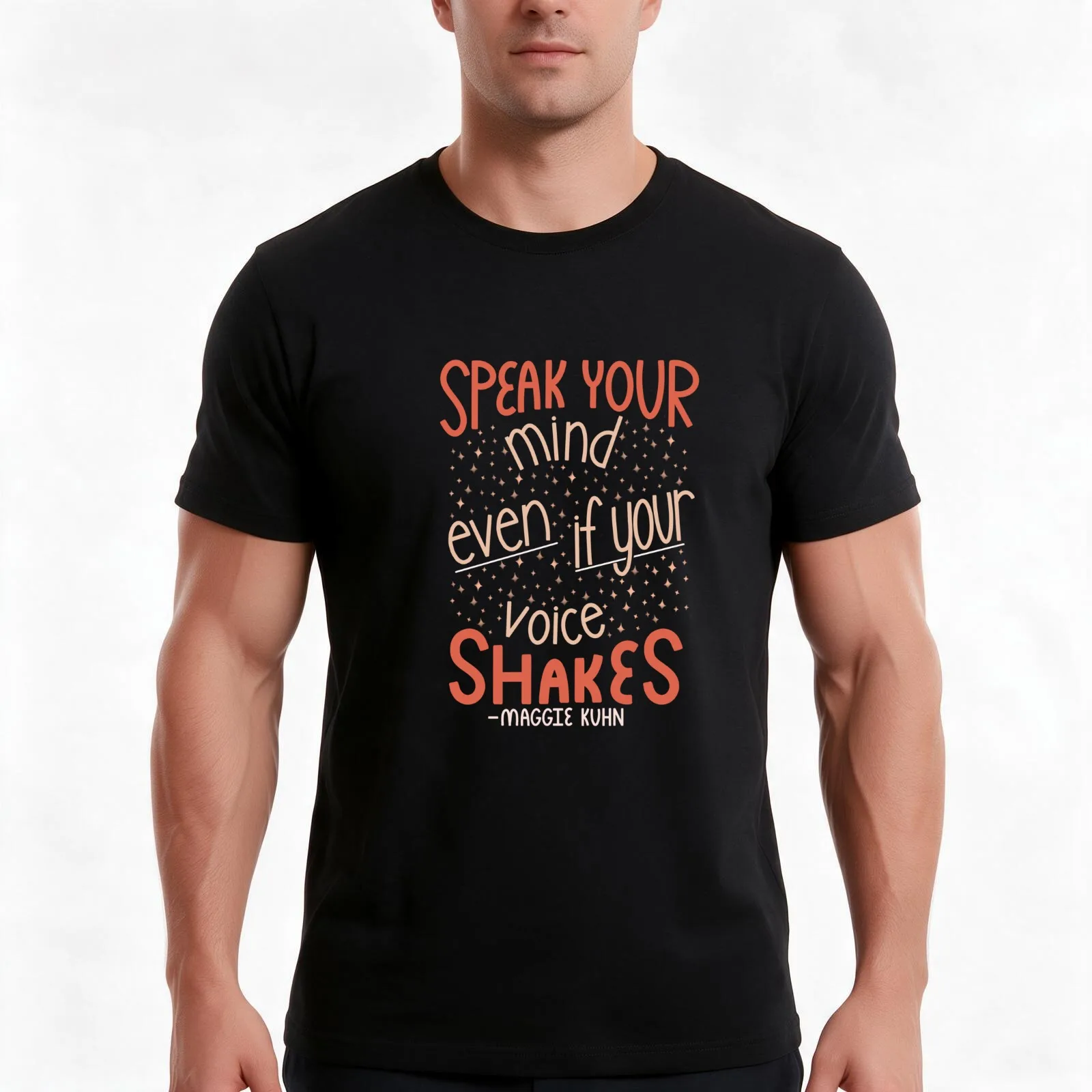 Speak Your Mind, Even If Your Voice Shakes T-Shirt, Summer Casual Cotton Tee, Oversized Streetwear Tops, Vintage Graphic Print