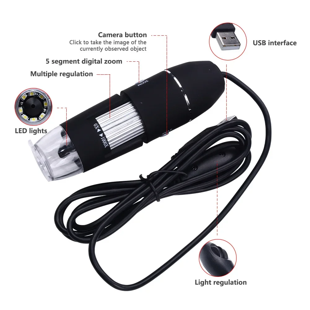 Stable TTE01502 Magnifier 1000x HD Digital Portable Microscope Electronic Microscope Industrial Usb Microscope 11
