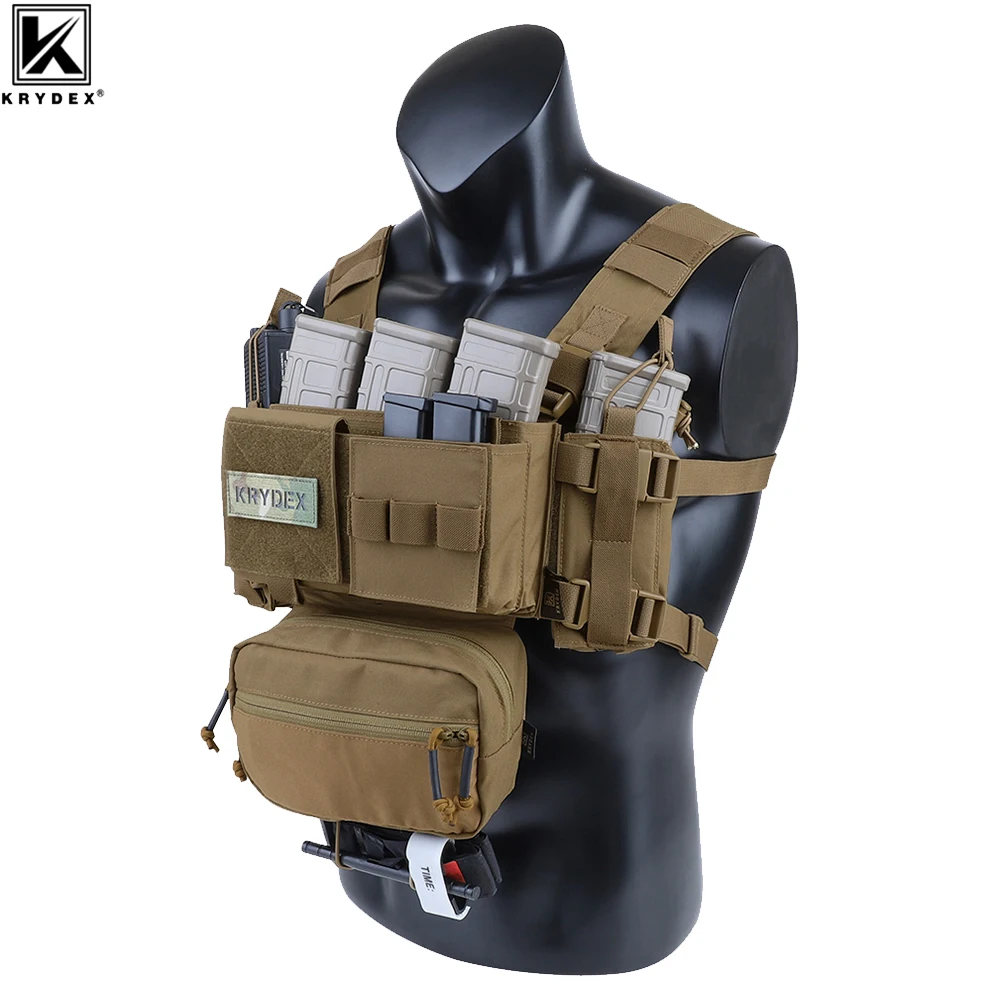 KRYDEX MK3 Tactical Chest Rig Mini Ranger Hunting Vest with Magazine Pouch Micro Classis SACK Pouch For Wargame Shooting Combat