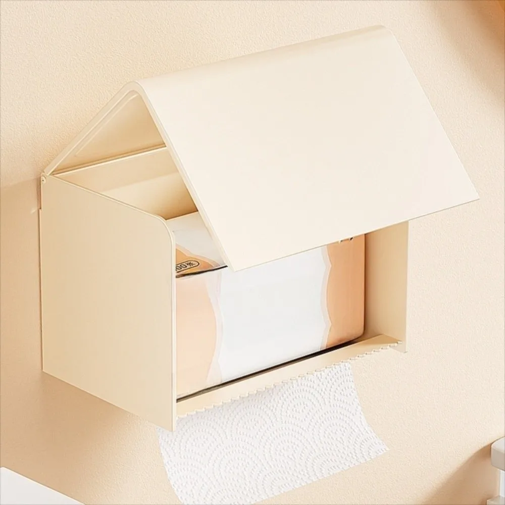 

Durable Waterproof Toilet Paper Box Wall Mounted Space Saving Roll Paper Drawer Strong Load-bearing Stable Phone Holder Bathroom