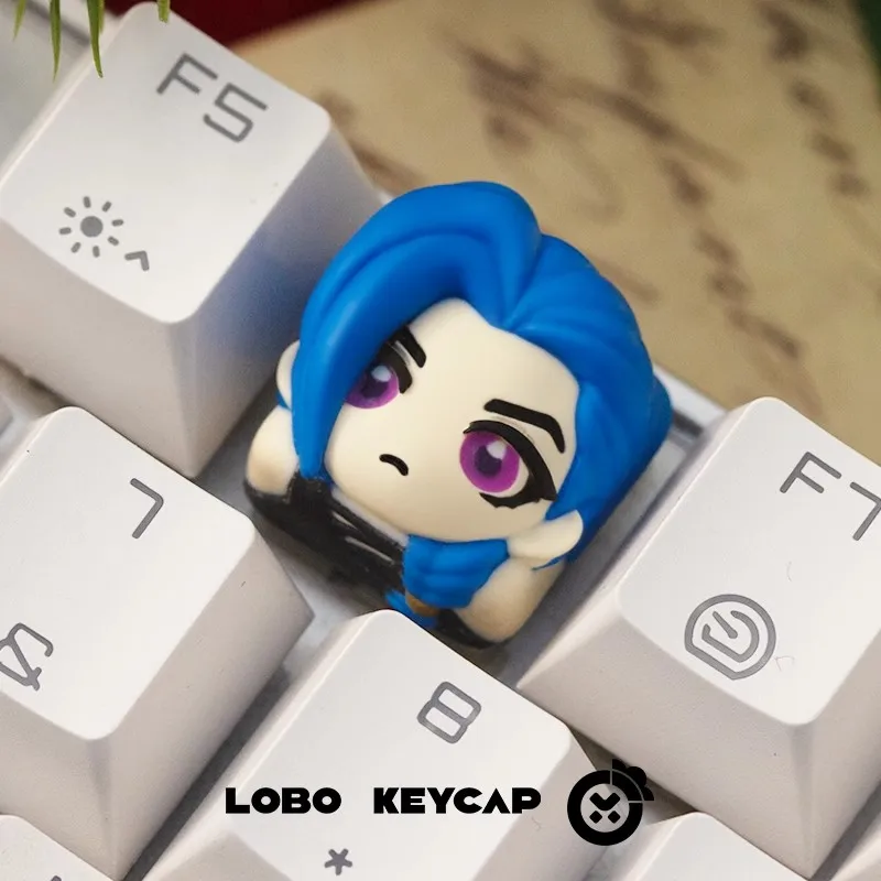 1 Set JINX Keycap Cherry Graffiti LOL Game Character Mechanical Keyboard PBT Five-Sided Thermal Sublimation Diy jinx Key Caps - Image 4