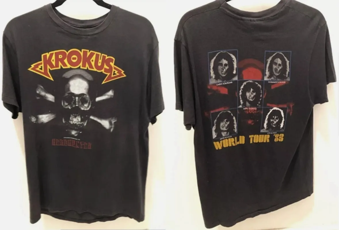 Krokus HeadHunter 2 side -shirt 1983 Rock Tee Size S-5XL