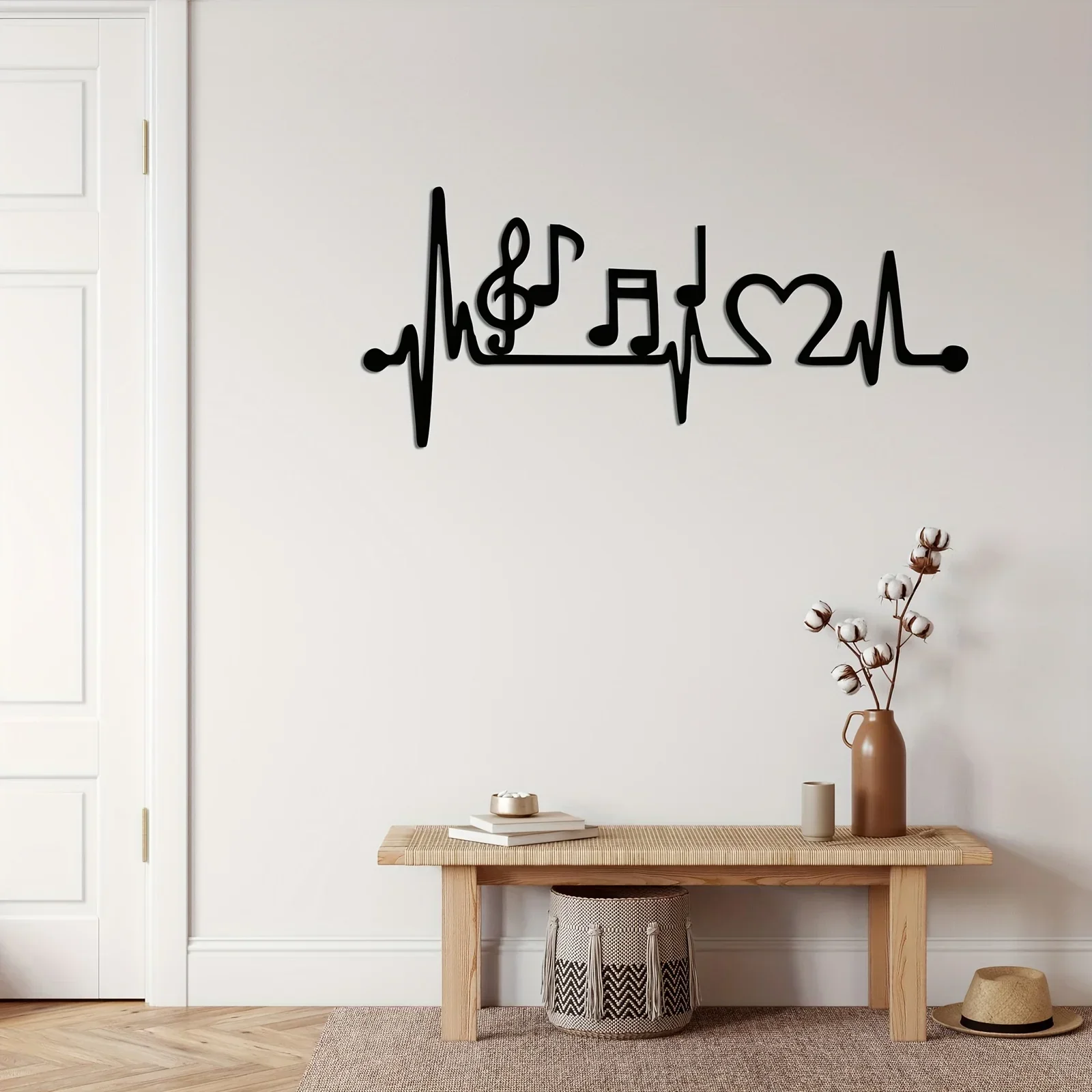 Metal Wall Decor, Ekg Music Wall Art, Music Decor, Living Room Decoration, Music Lover Ekg Rhythm Love Art,Wall decoration