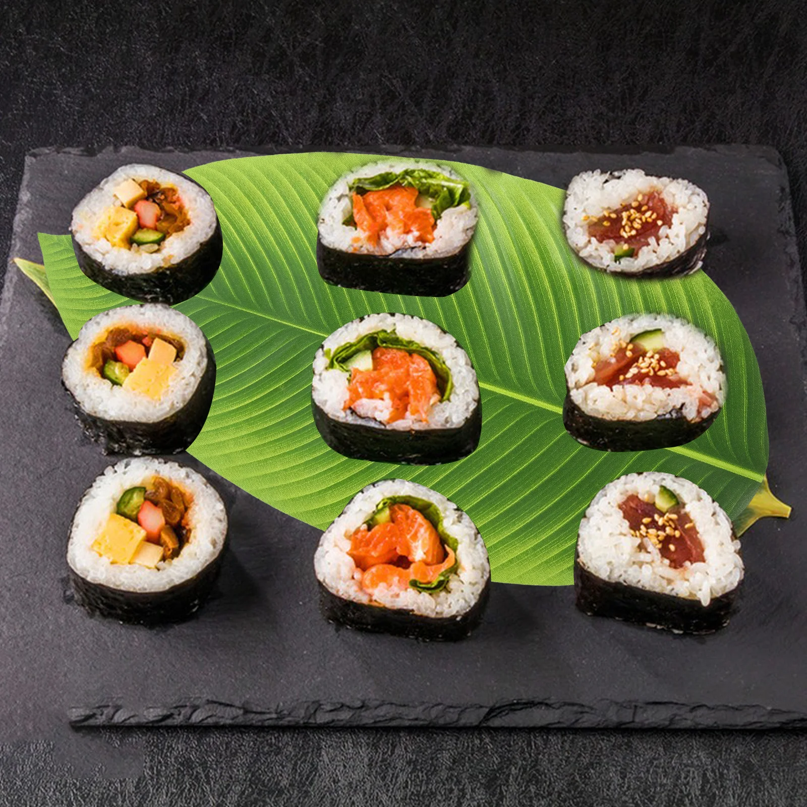 4 قطعة المفارش أوراق الشجر الخضراء الزخرفية ل تجمع الأسرة مهرجان ورقة الجدول حصيرة الديكورات موضوع الحفلة مكان الحصير #5