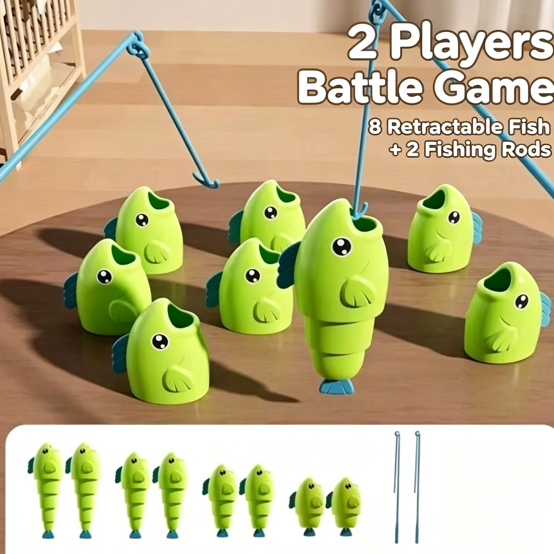 Extendable Fishing Battle Game Parent Child Interactive Montessori Fine Motor Skills Educational Toy Gift