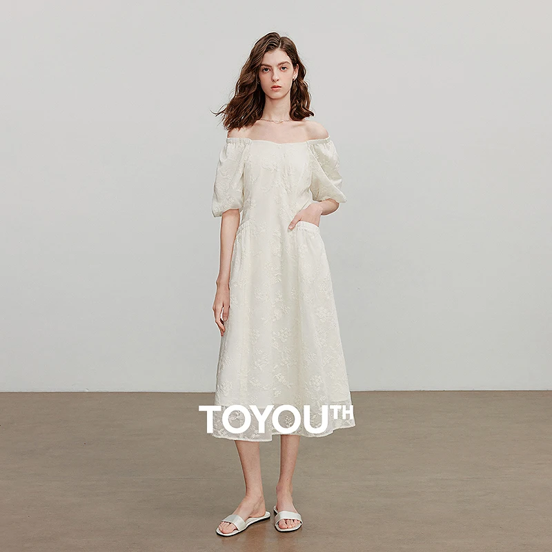 TOYOUTH فستان نسائي 2025 صيف جديد قصير الأكمام فستان كاجوال للعطلات 8529100