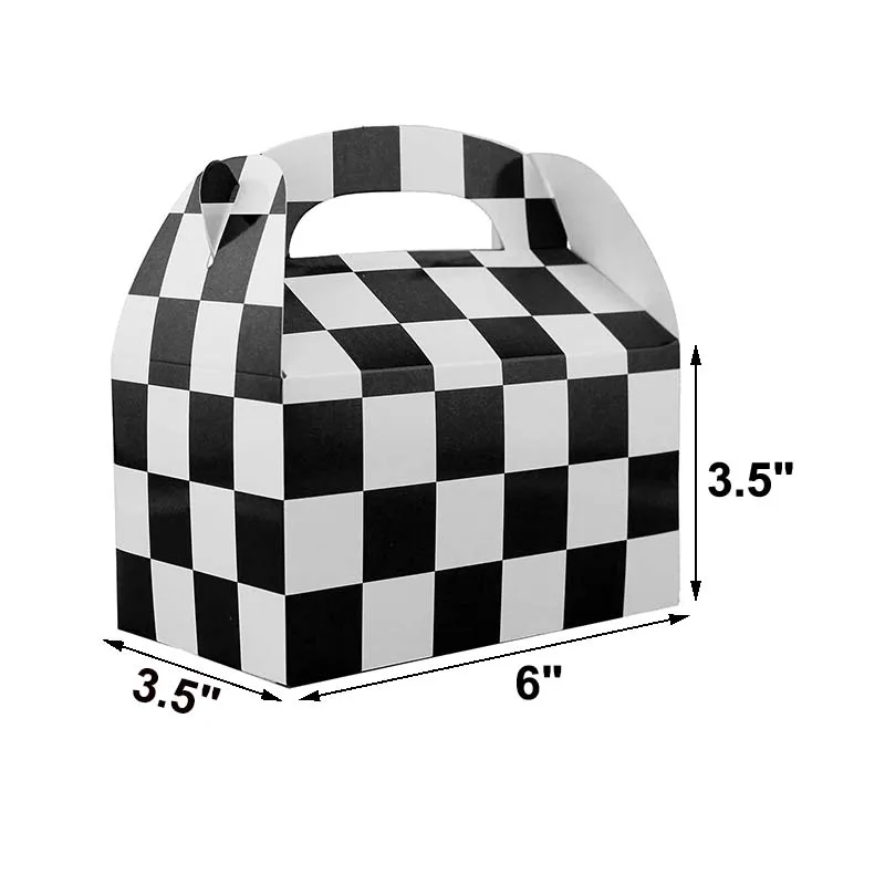 5/10/20/30/50 stücke Schwarz Weiß Checker Geschenk Box Süßigkeiten Snack Papier Box Jungen Racing Thema Geburtstag Party Favor Dekoration Lieferungen – Detail 8
