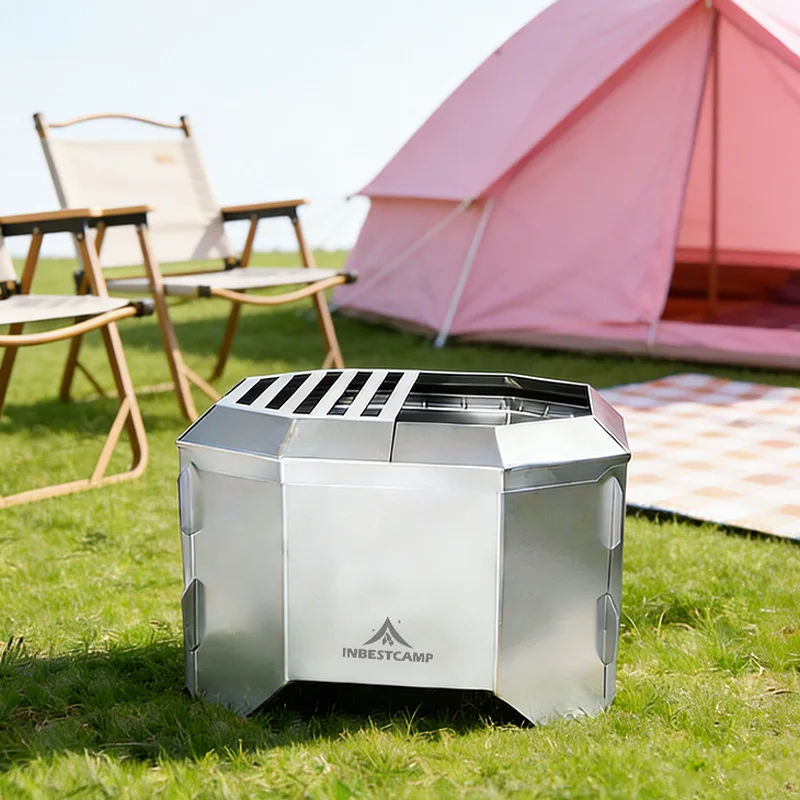 

INBESTCAMP Einfache StOve InOxidavel Feuerplatz Aufheizen MultifOnctiOnnel CampingOfen Tragbarer EdelstahlOfen
