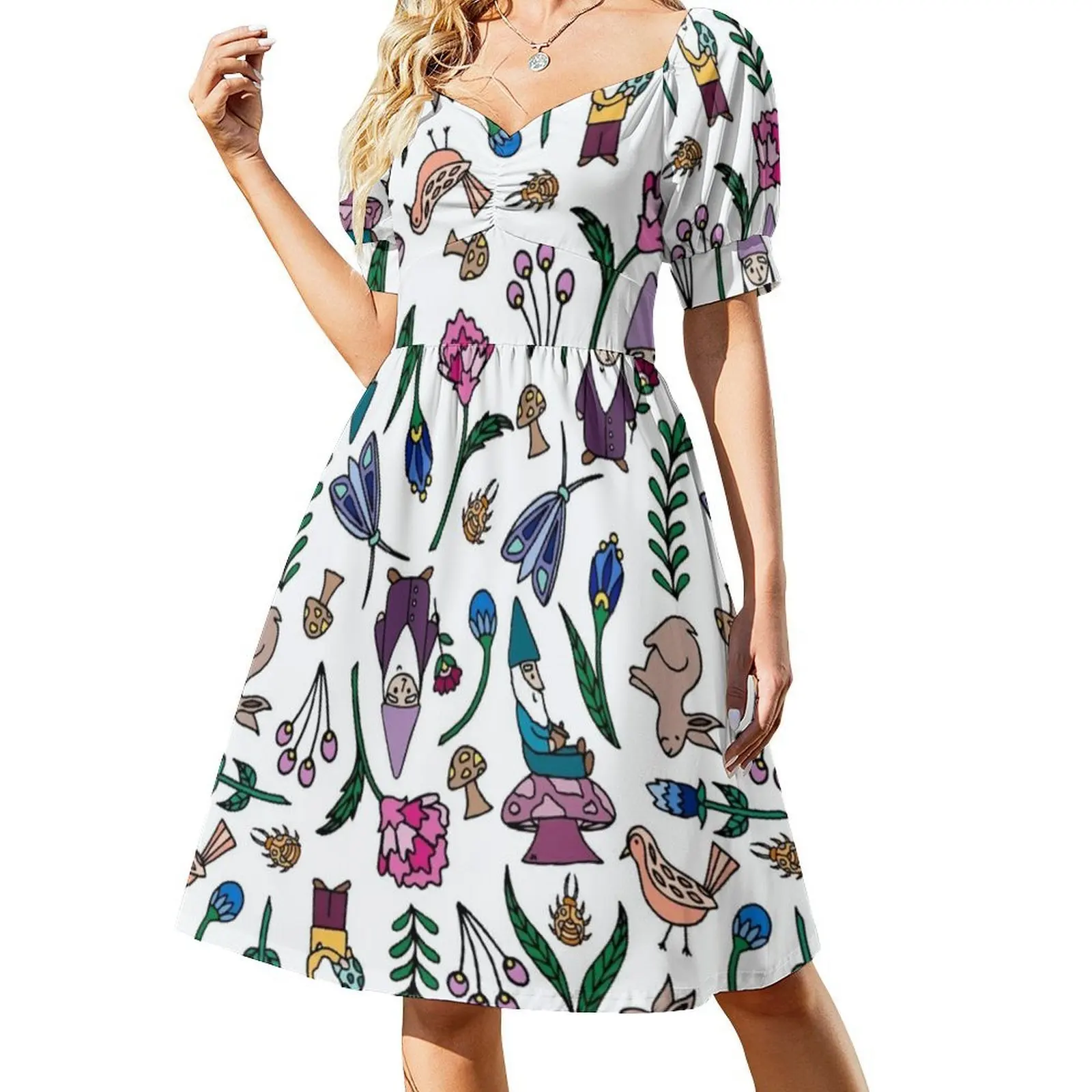 التماثيل الحديقة والحيوانات | | التماثيل الحديقة | | فستان هيب هوب نسائي من Nature مطبوع عليه رسومات جرافيكية للحفلات والنوادي جنوم #2