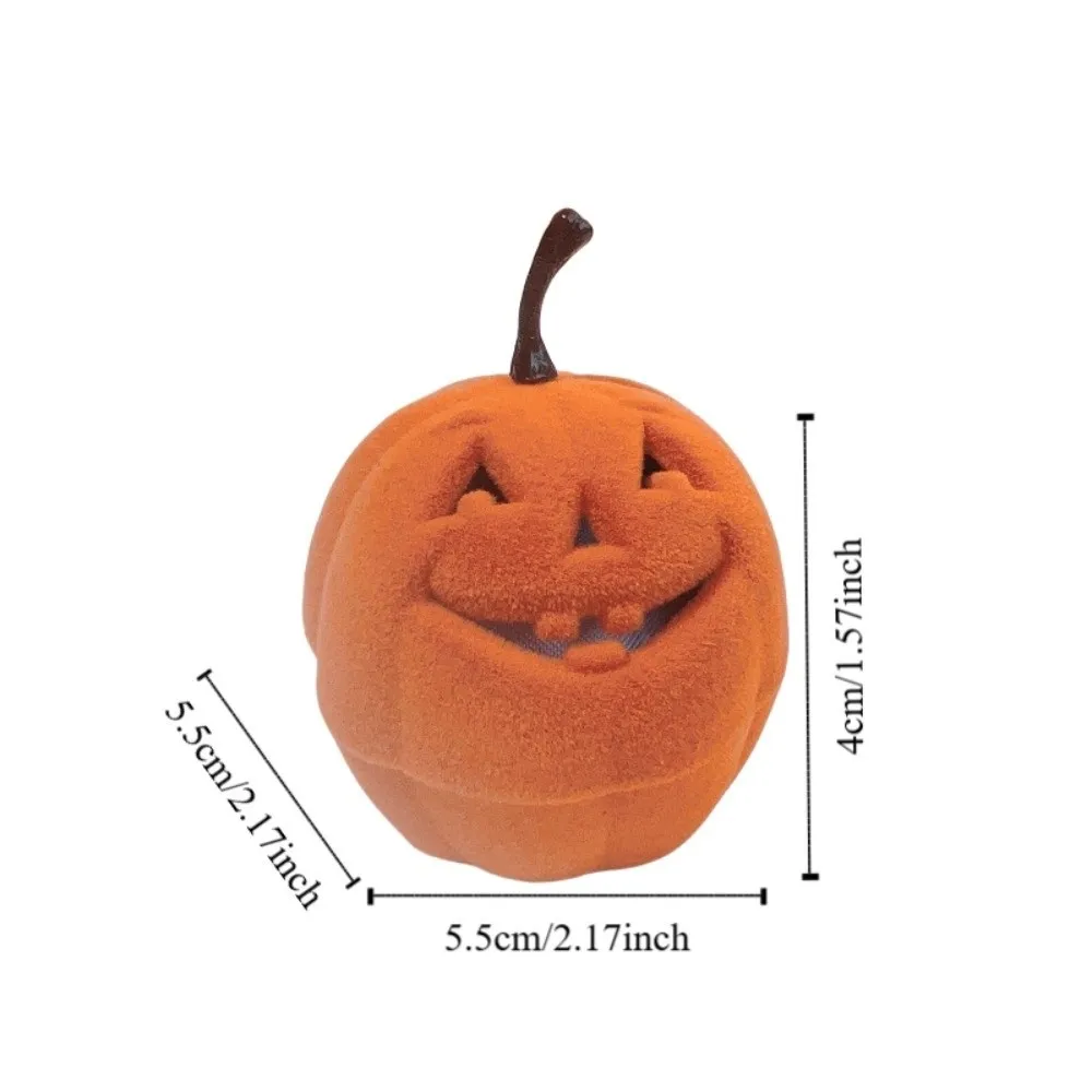 صندوق مجوهرات الزفاف والهالوين صندوق تخزين مضاد للتصادم على شكل يقطين صندوق برتقالي صغير من الفلانيل منظم مجوهرات هدايا