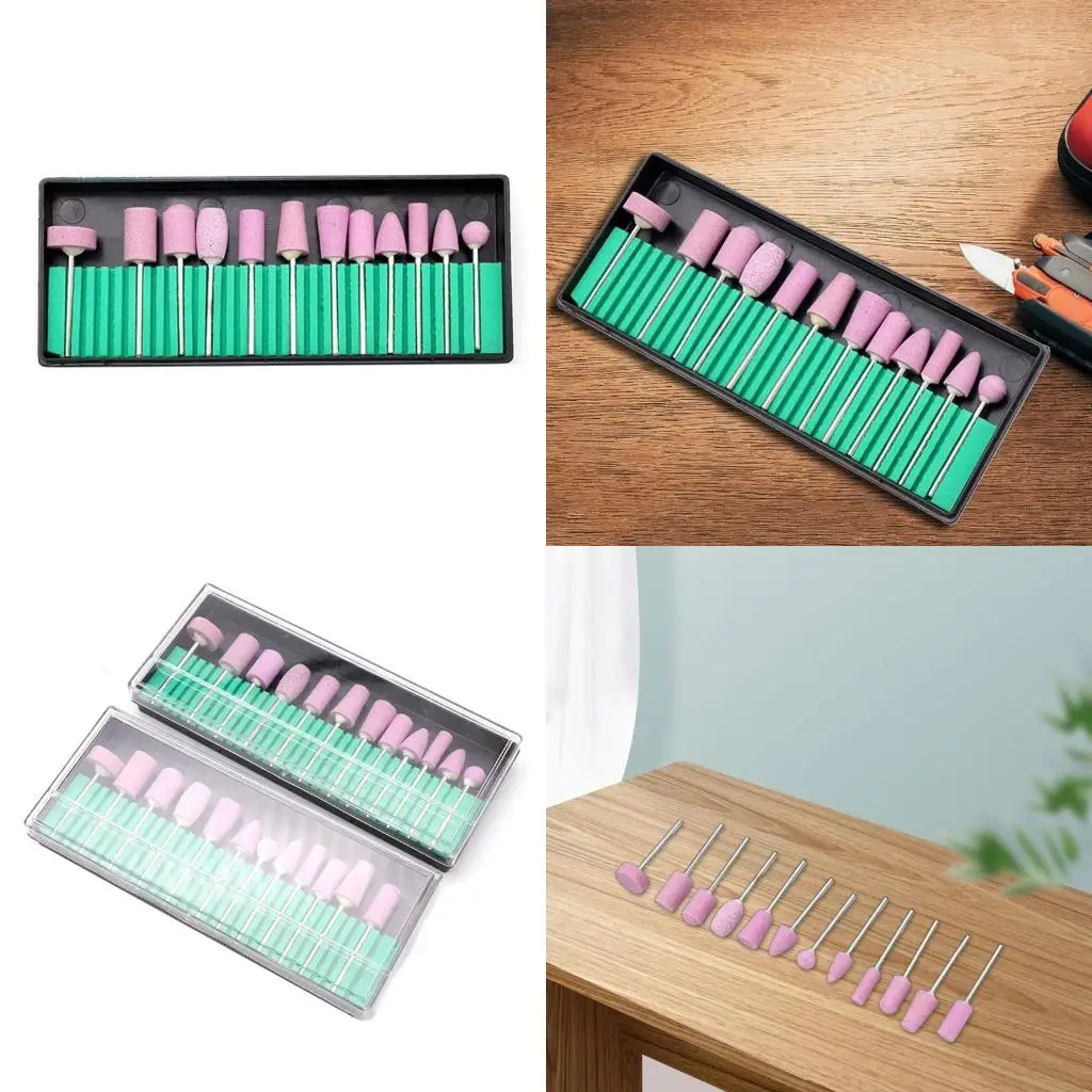 12 個ネイルアート研削研磨ヘッドドリルビット電気マニキュアツール高品質