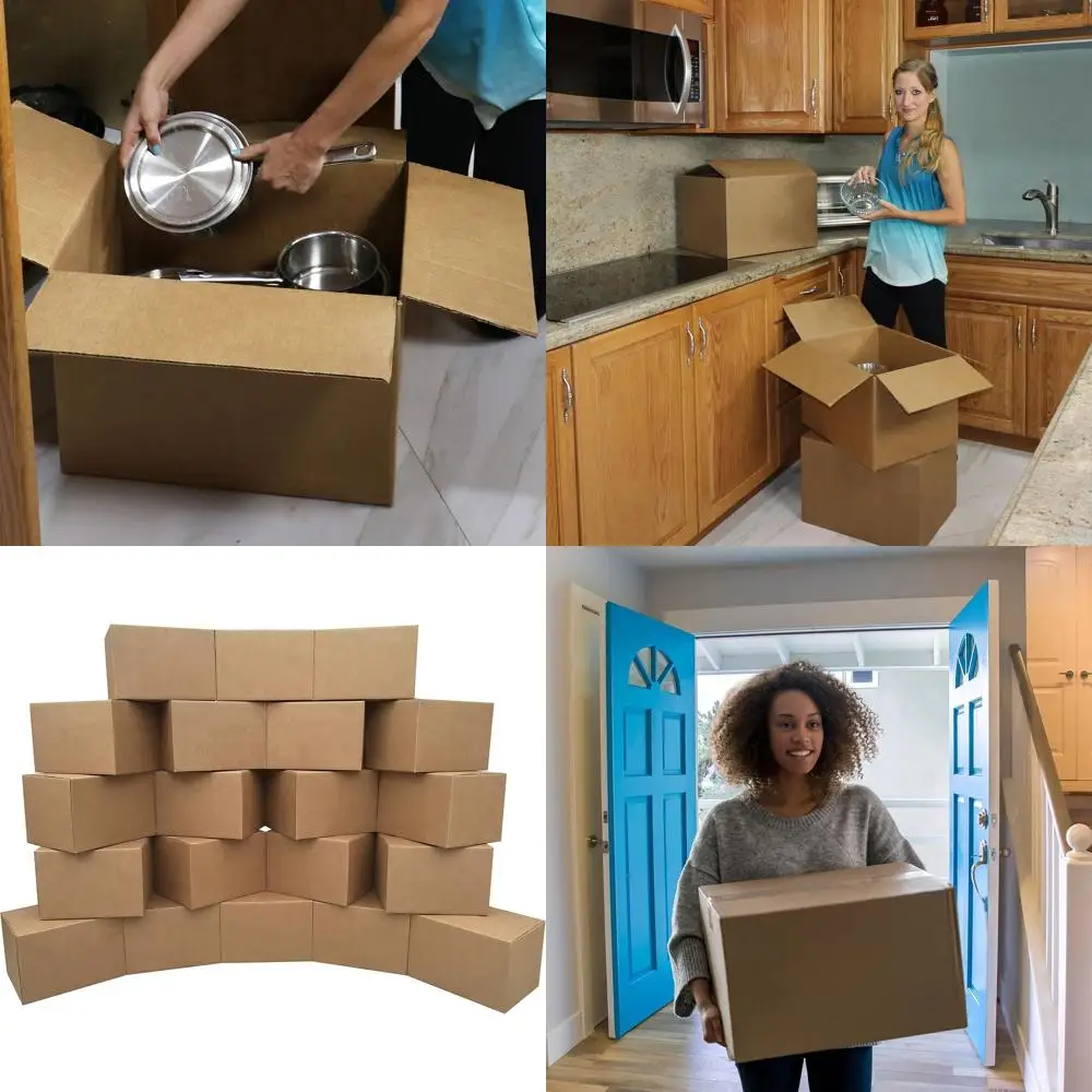 

Medium Moving Boxes Set, 20 Pack, 18x14x12 Brown Corrugated for Packing & Storage