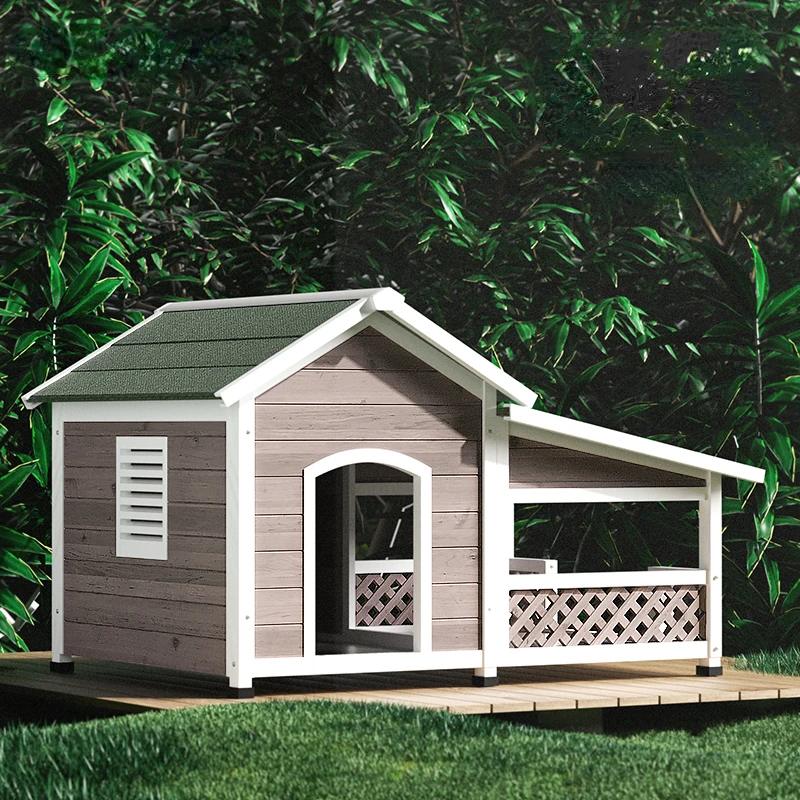 

Outdoor Dog House Luxury Kennel Villa Outdoor House Large Kennel Dog Cage Winter Rain Cold Solid Wood Courtyard