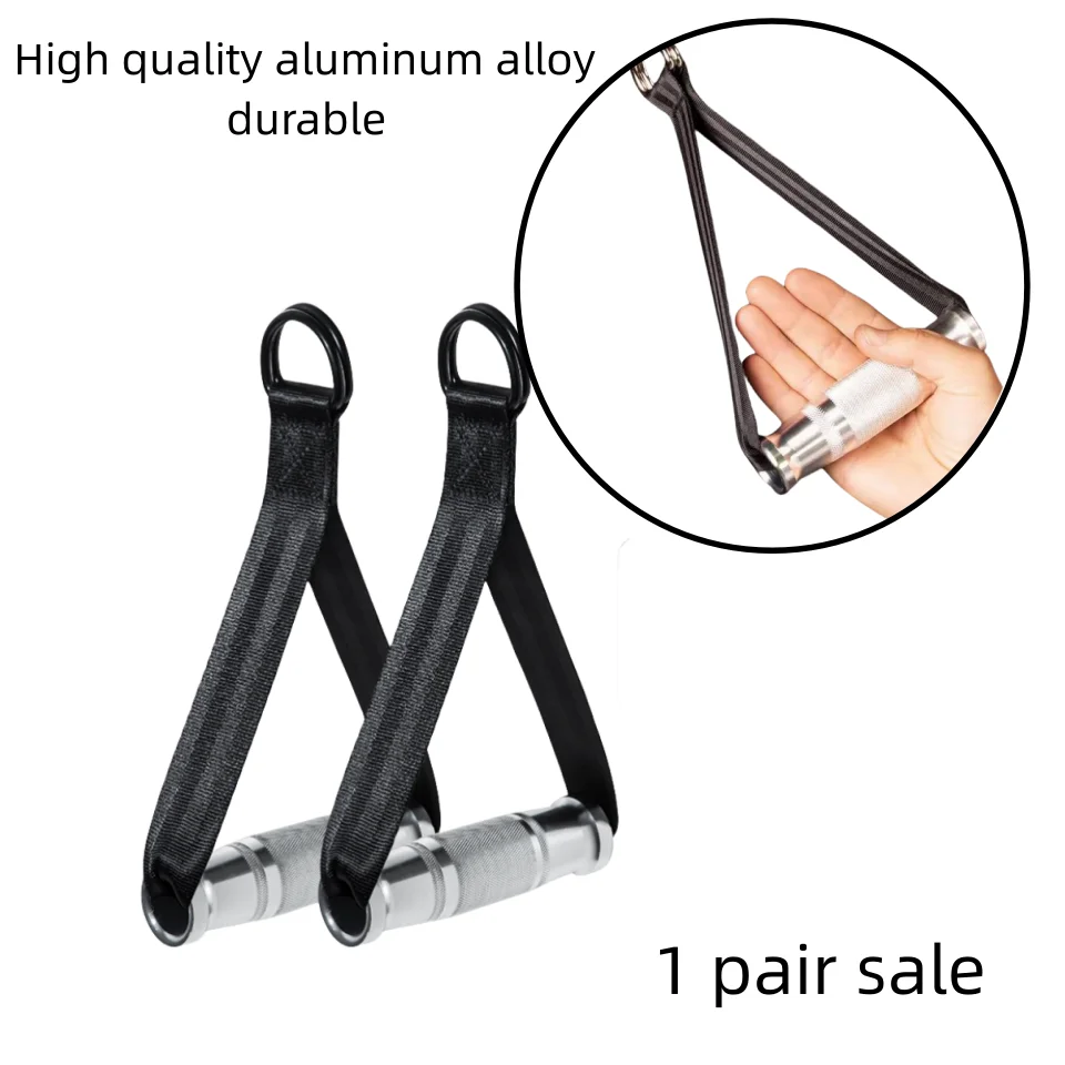 Fitness Resistance Band Handle Cable Machine Attachment for Pulley Machine Heavy Duty Metal D Handle Aluminum Alloy Handle Grips