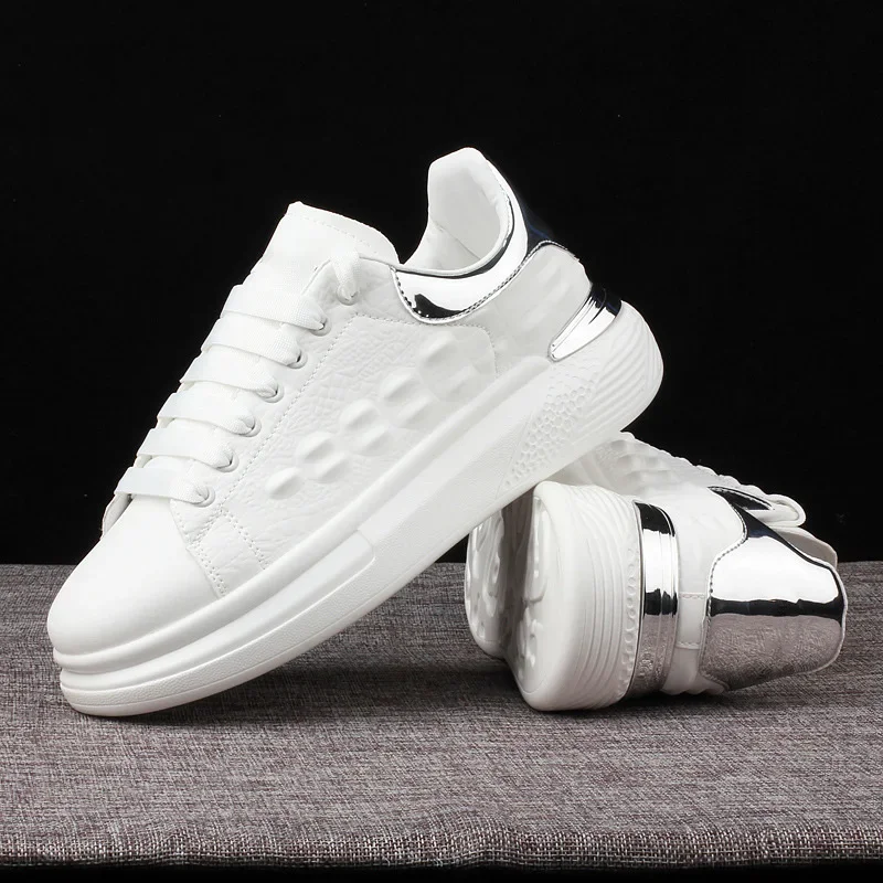 Zapatos informales de suela gruesa para hombre y mujer, zapatillas de diseñador de cocodrilo, tenis, Skateboarding