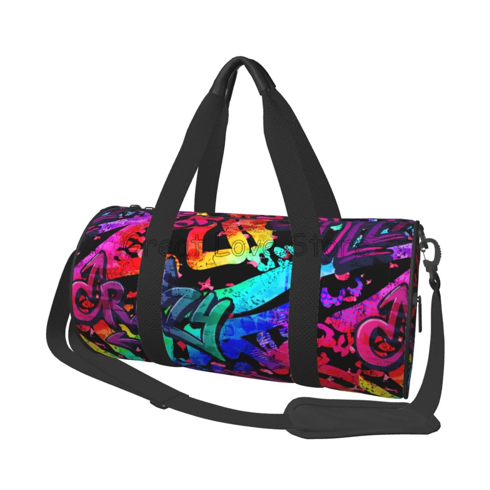 Graffiti Art Print Travel Duffel Bag Abstract Comics Waterproof Durable Handbag Weekender Overnight Bags Sports Gym Yoga Bag