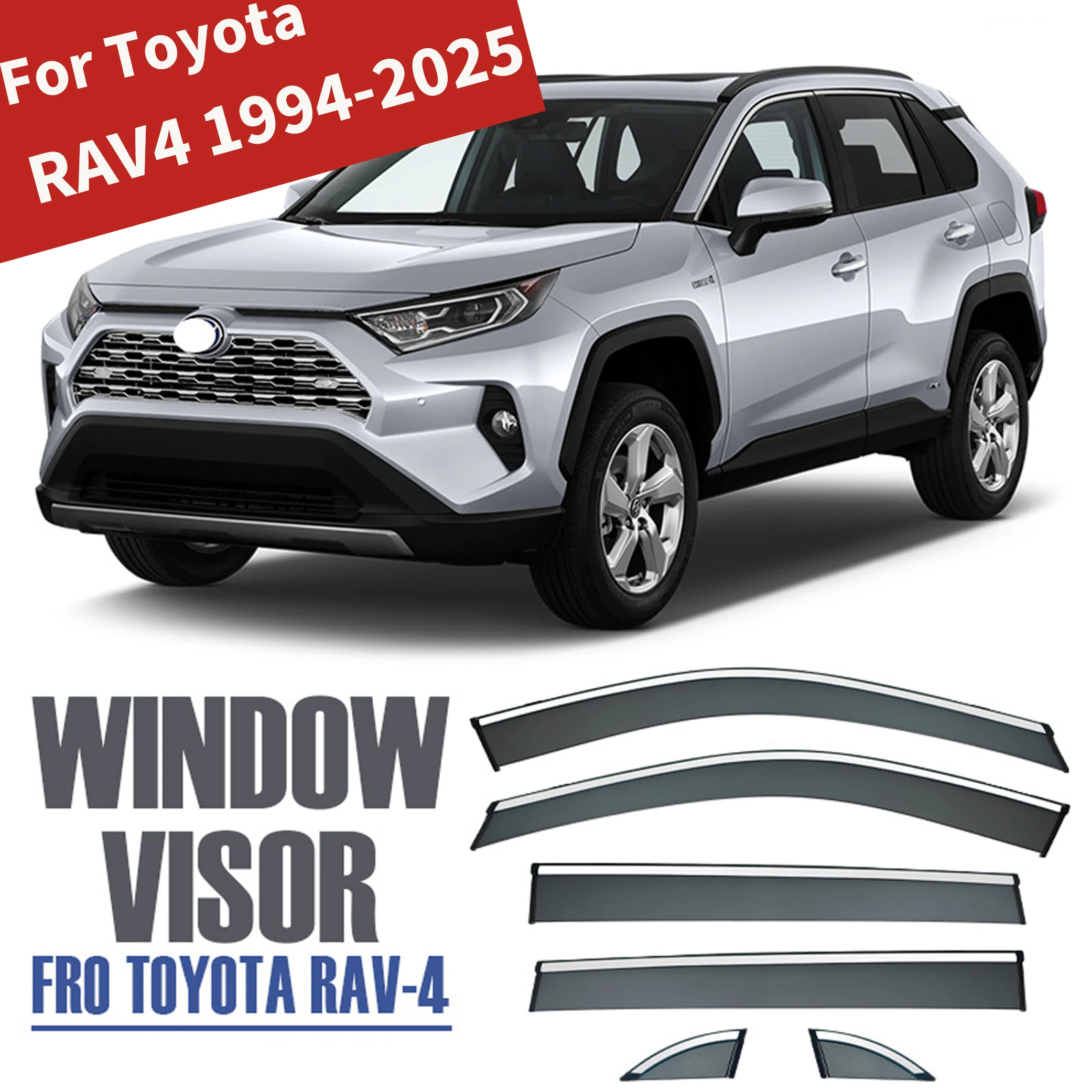 

For Toyota RAV4 1994-2025 Car Window Visor Rain Ventvisor Wind Deflectors Protection External Decoration Body kits Accessories