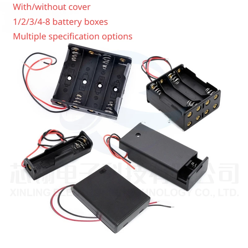 No. 5 battery box No. 5 AA 1/2/3/4/5/6/8 sections without lid with lid with switch series with cable