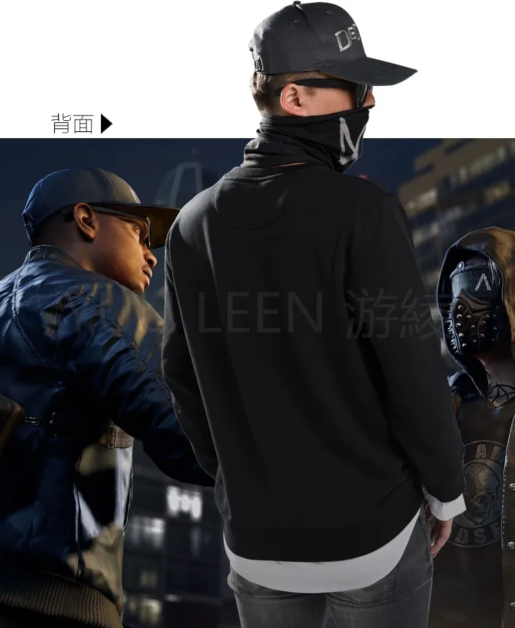 NEW ARRIVAL WatchDogs 2Cosplay Costume Marcus Holloway Faux two-piece Sweatshirt