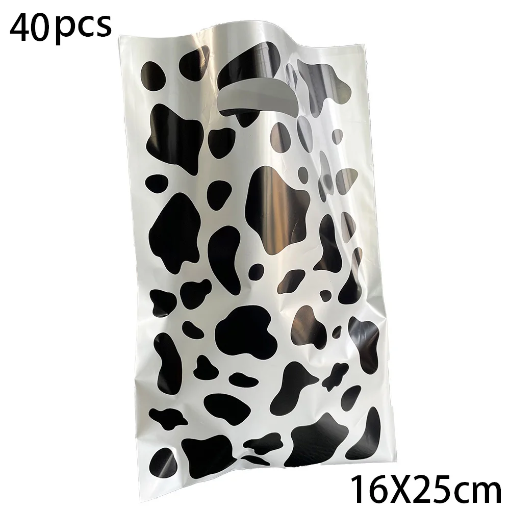 40Pcs Cow Print Party Favors PlasticsBag Treat Candy Bags Goodie Bags Animal Gift Bags Birthday Kids Cow Print Themed