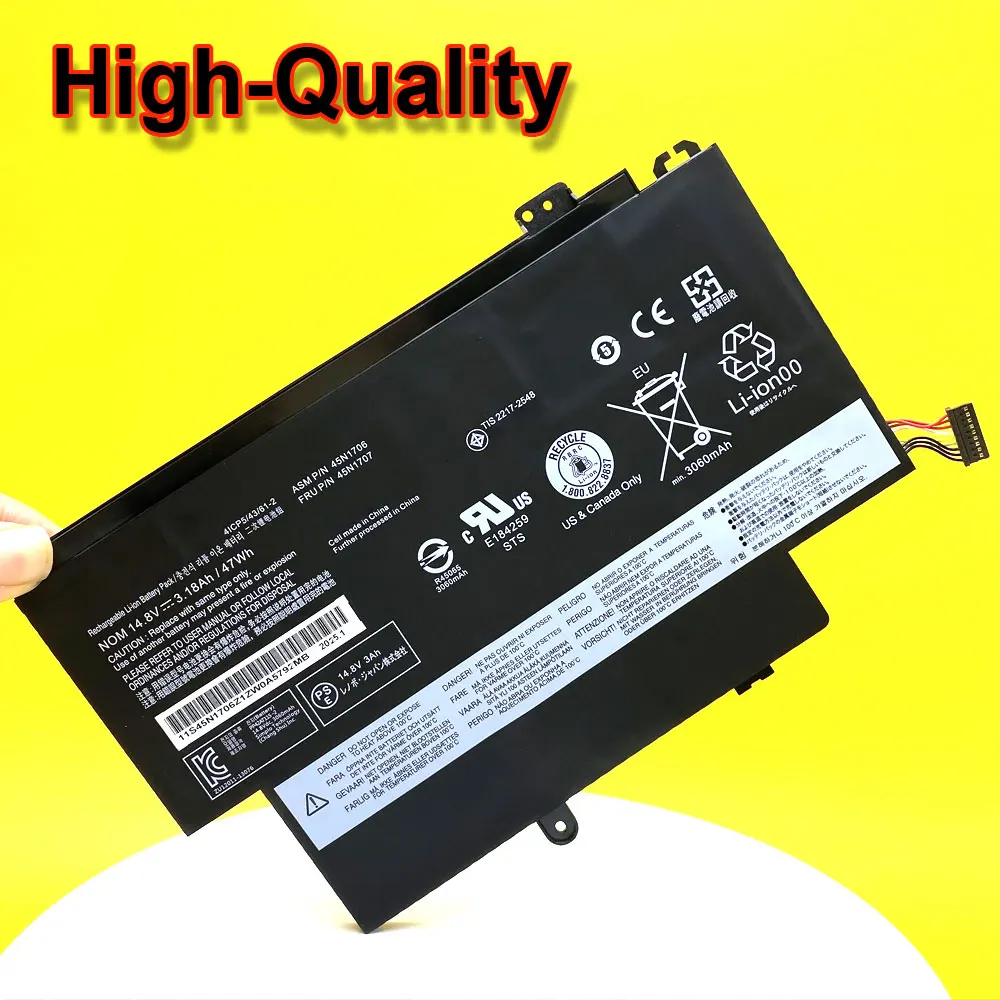 For Lenovo ThinkPad Yoga S1 120 S240 20CD/20C0 Yoga 12 20DL/20DK Pro 45N1705 45N1707 45N1704 45N1706 Laptop Battery 14.8V 47Wh