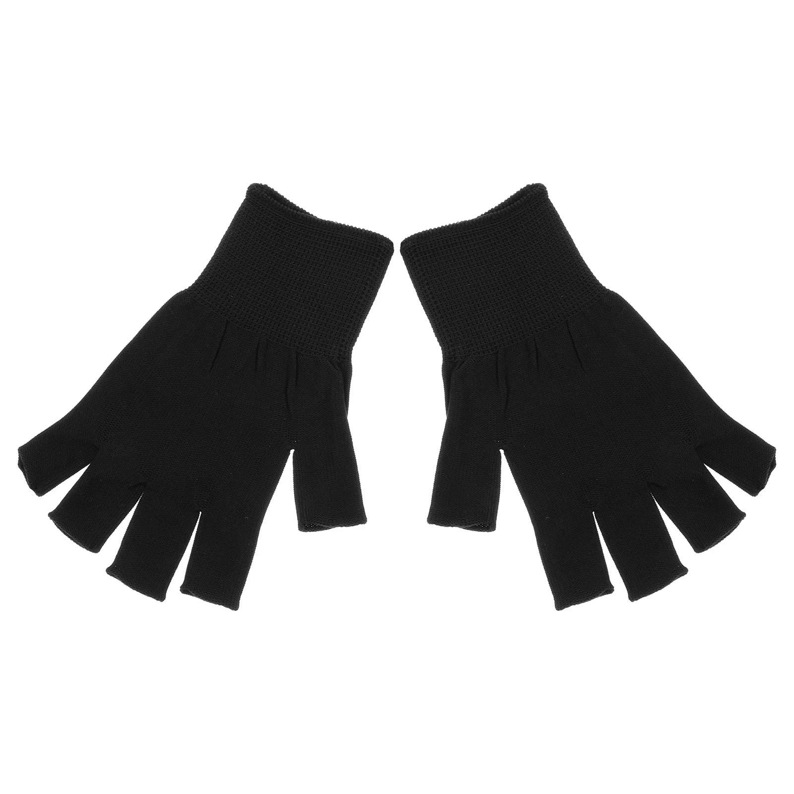 Gloves for Uv Protection Half Finger Black Lightweight Breathable Easy to Match with Outfits for Driving Cycling