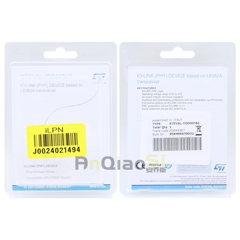 Estoque original STEVAL-IOD003V1 L6362A IO-Link (PHY) placa de avaliação de dispositivo